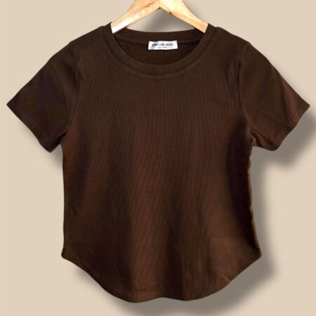 ribbed mocha brown tee