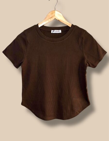 ribbed mocha brown tee