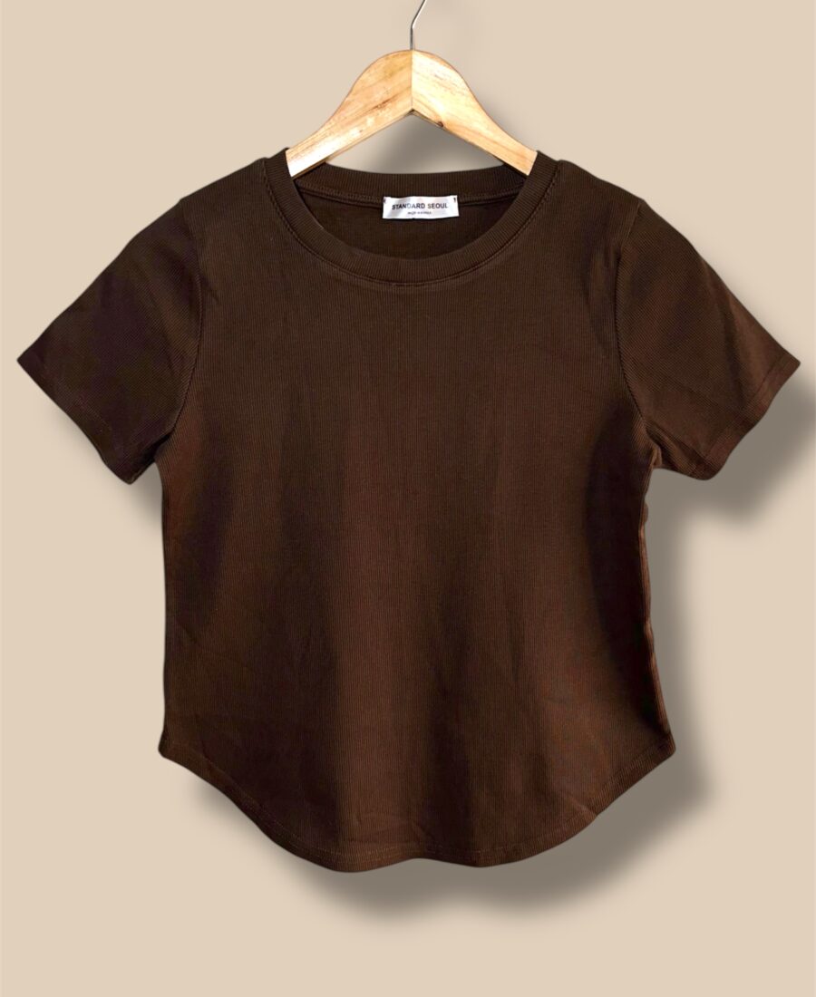 ribbed mocha brown tee