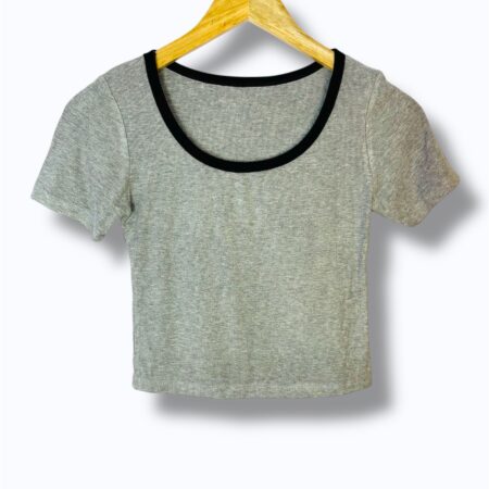 classic grey ribbed top